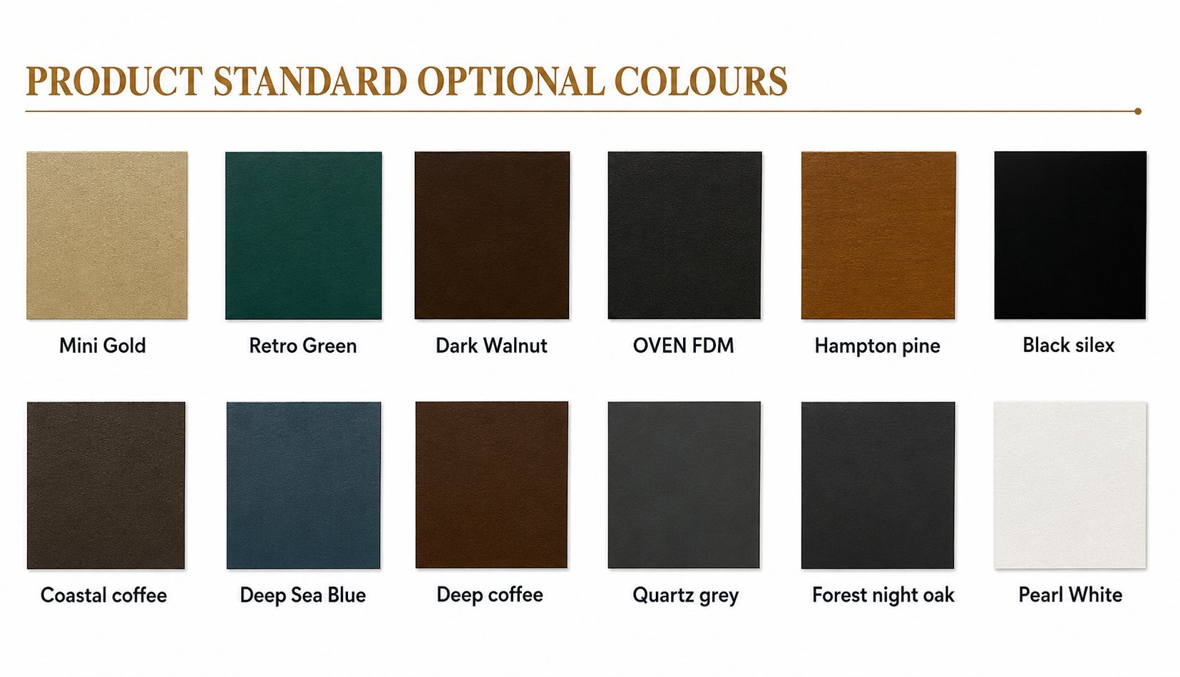 80 Series standard optional colors