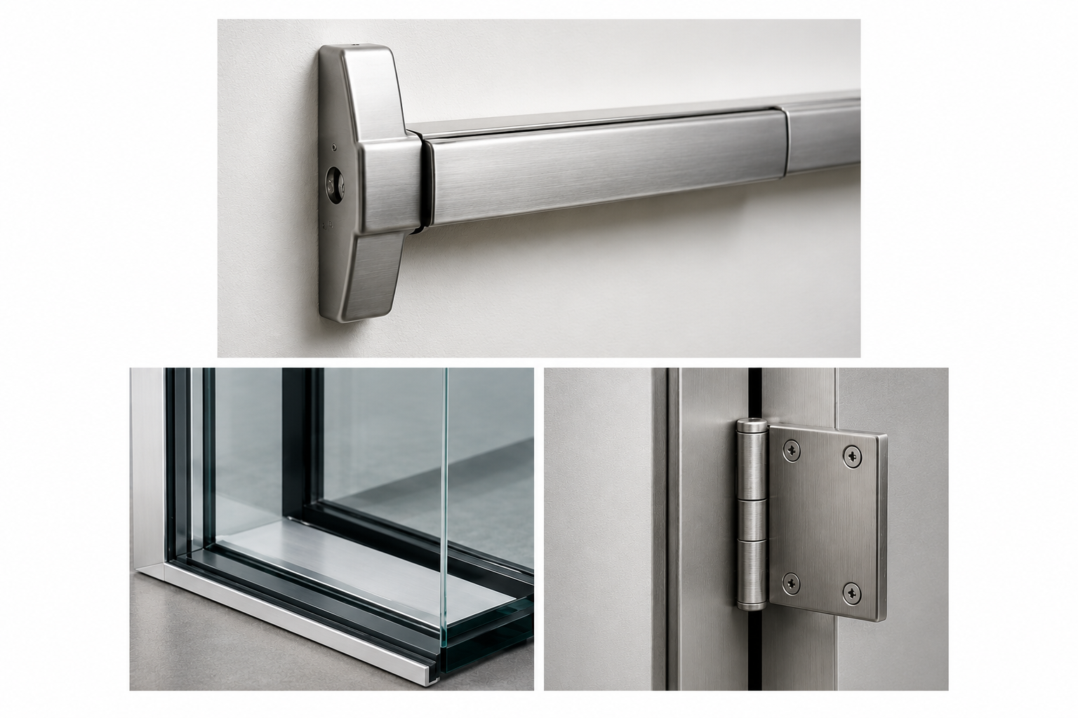 Storefront hardware and glass