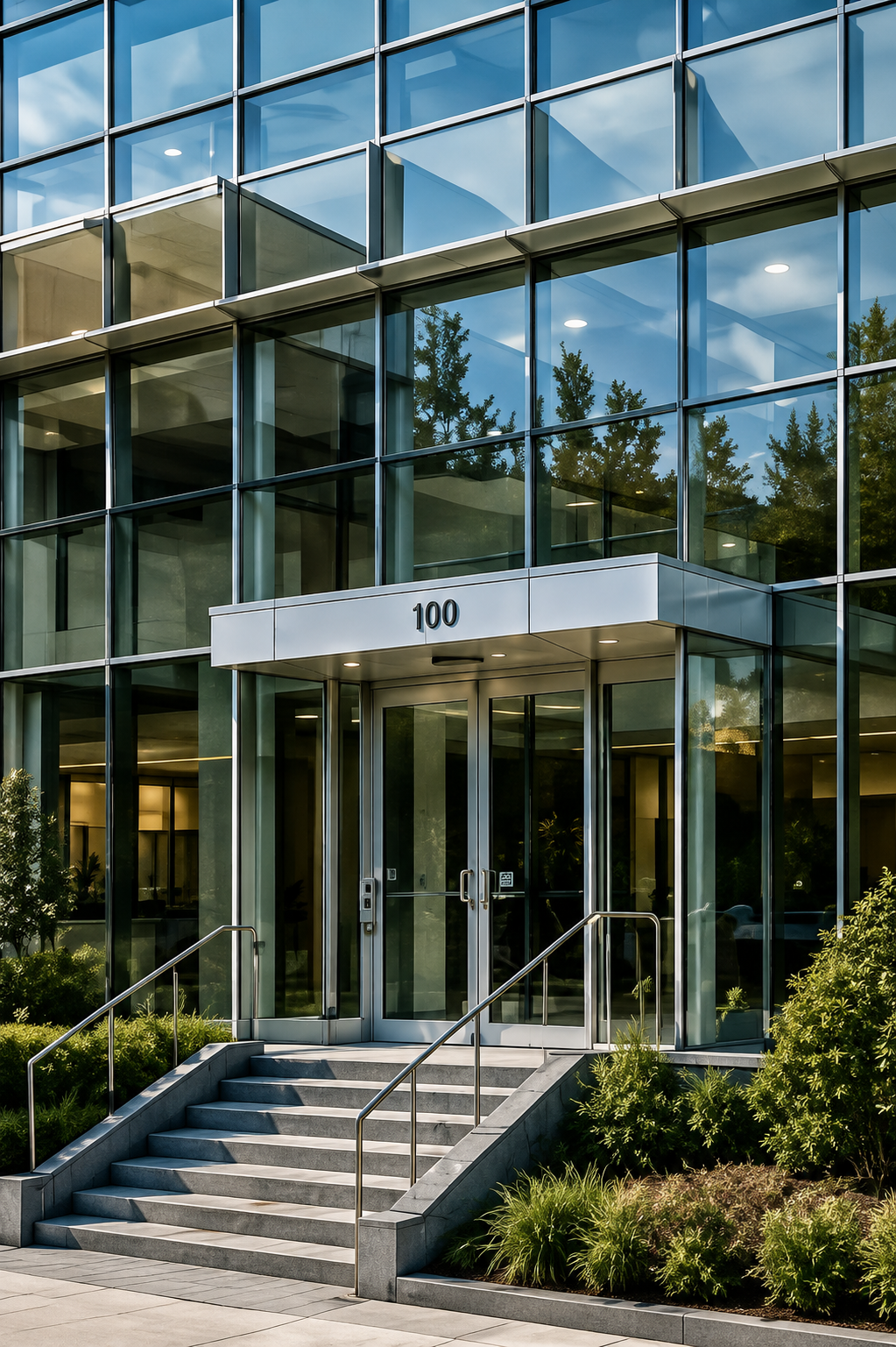 Institutional storefront entrance