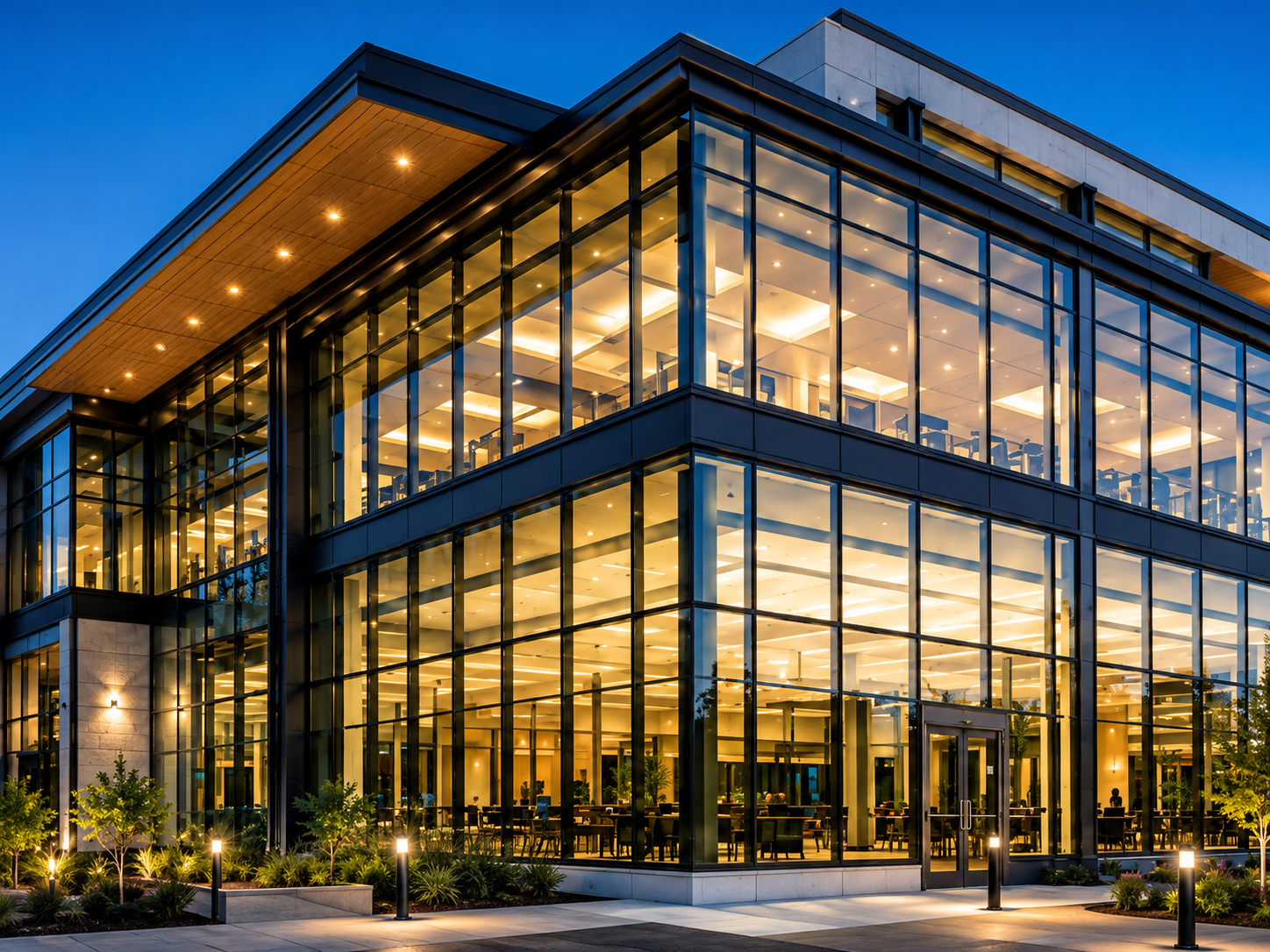 Commercial building windows and facade system