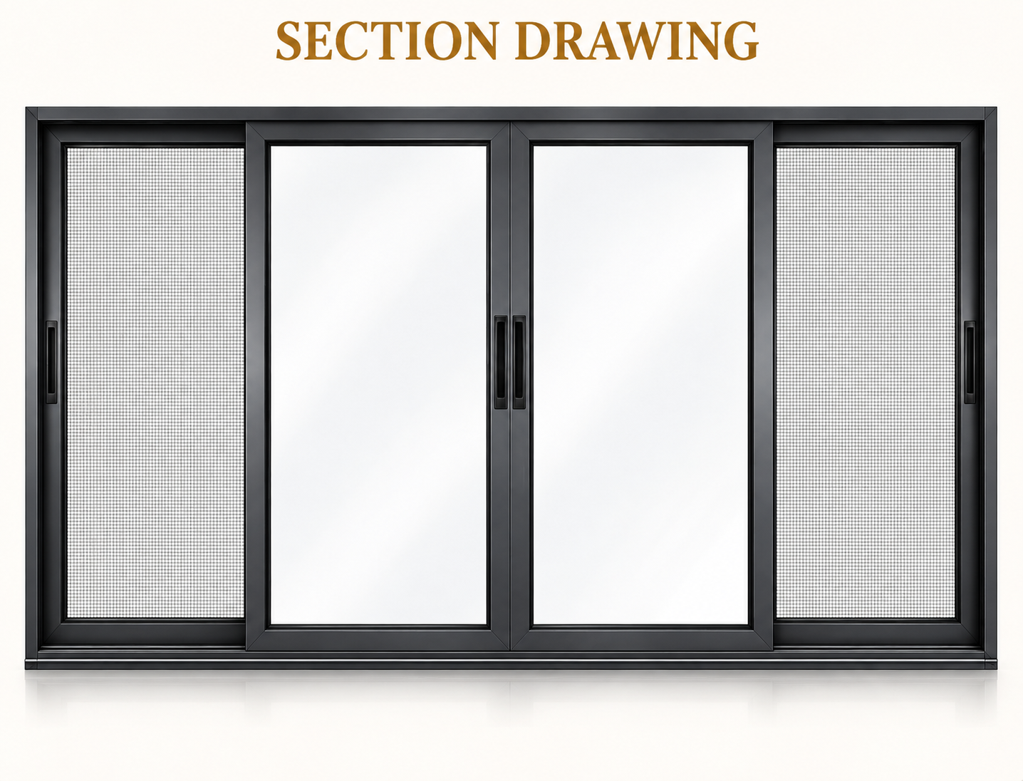 G41 Series section drawing of the sliding panel system