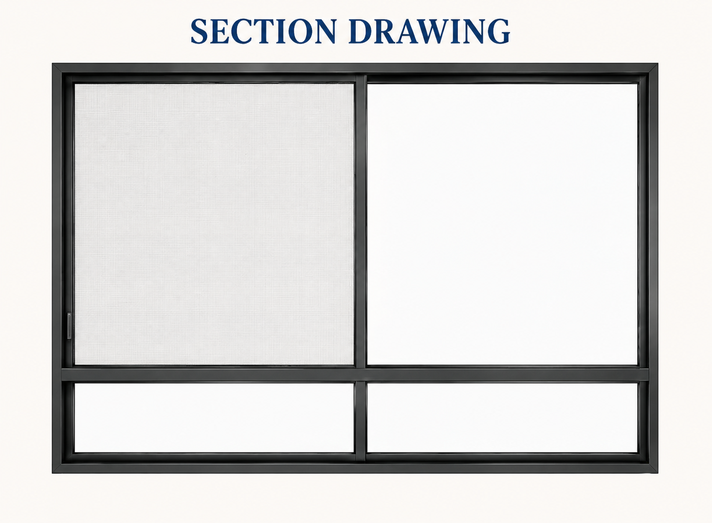 Hurricane-proof system amber tint glass profile corner sample